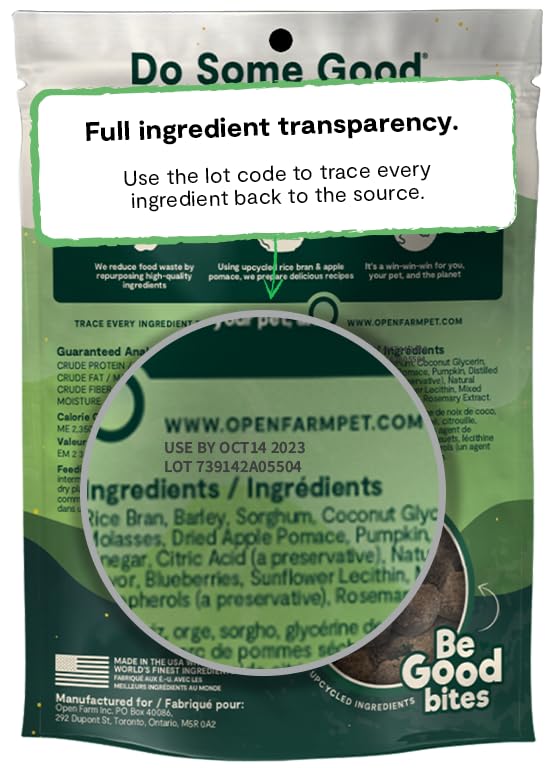 Open Farm Dehydrated Dog Treats, Gently Cooked Recipe with Natural Simple Ingredients and No Artificial Flavors or Preservatives (1 Pack Training Treats Plant & Pumpkin)