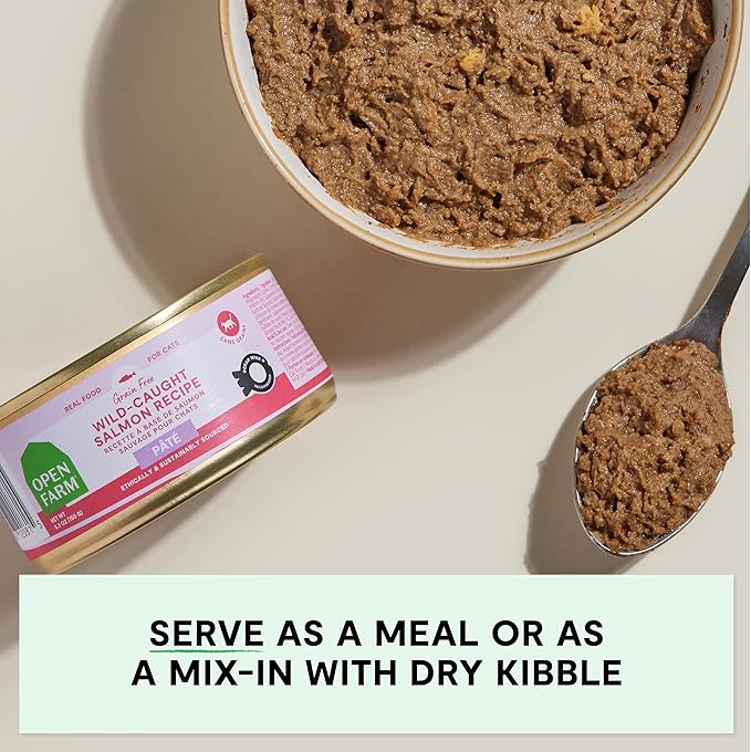 Open farm grain free wild caught salmon recipe wet canned cat food 2.8oz