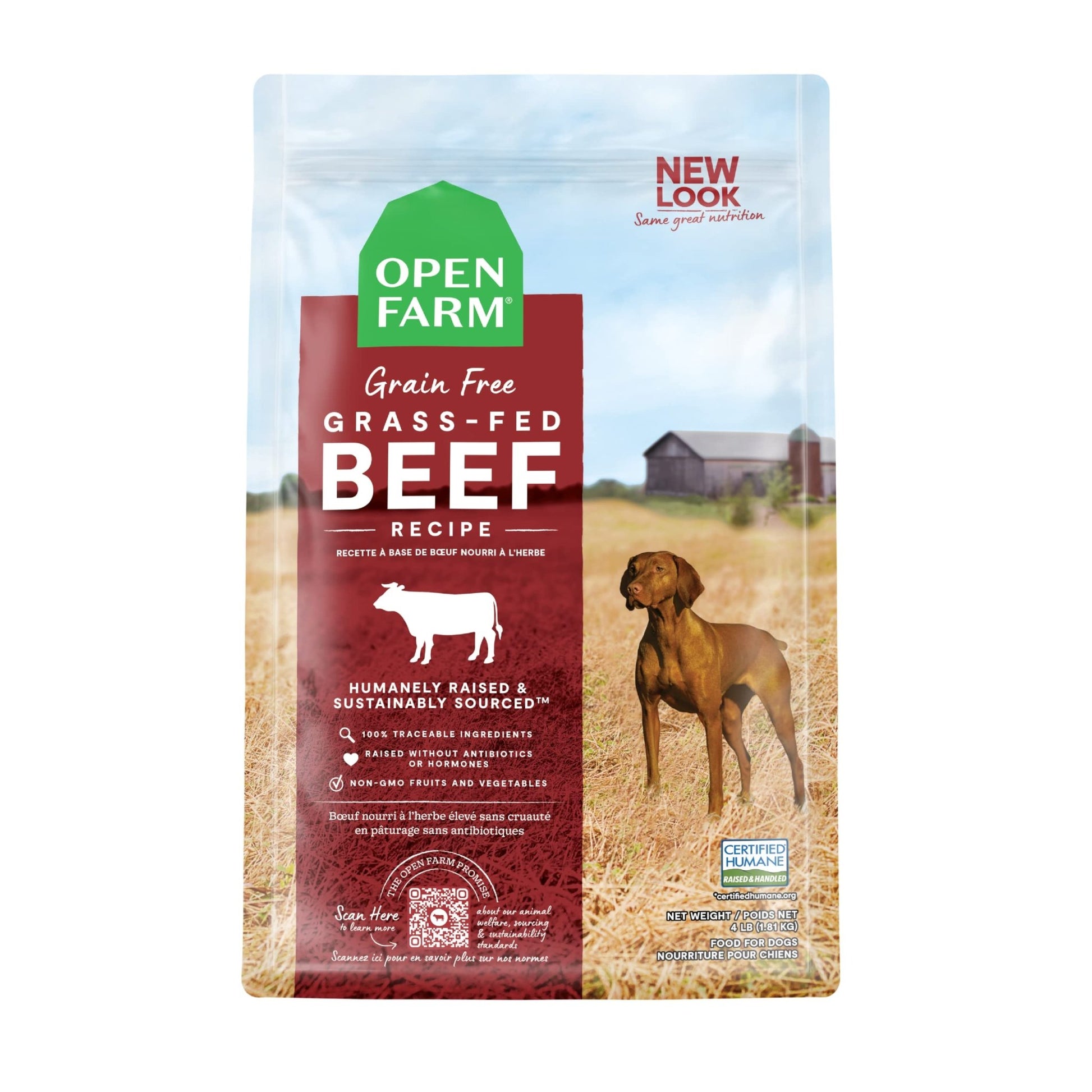 Open Farm Grass - Fed Beef Grain - Free Dry Dog Food – 100% Humanely Raised Wagyu Recipe with Non - GMO Superfoods (4 lbs)