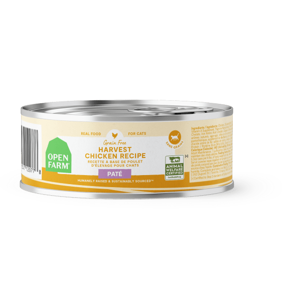 Open farm harvest chicken recipe pate wet canned cat food 2.8oz
