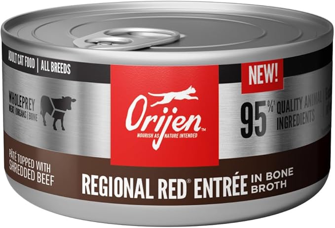 Orijen regional red entree wet canned cat food in bone broth 3oz