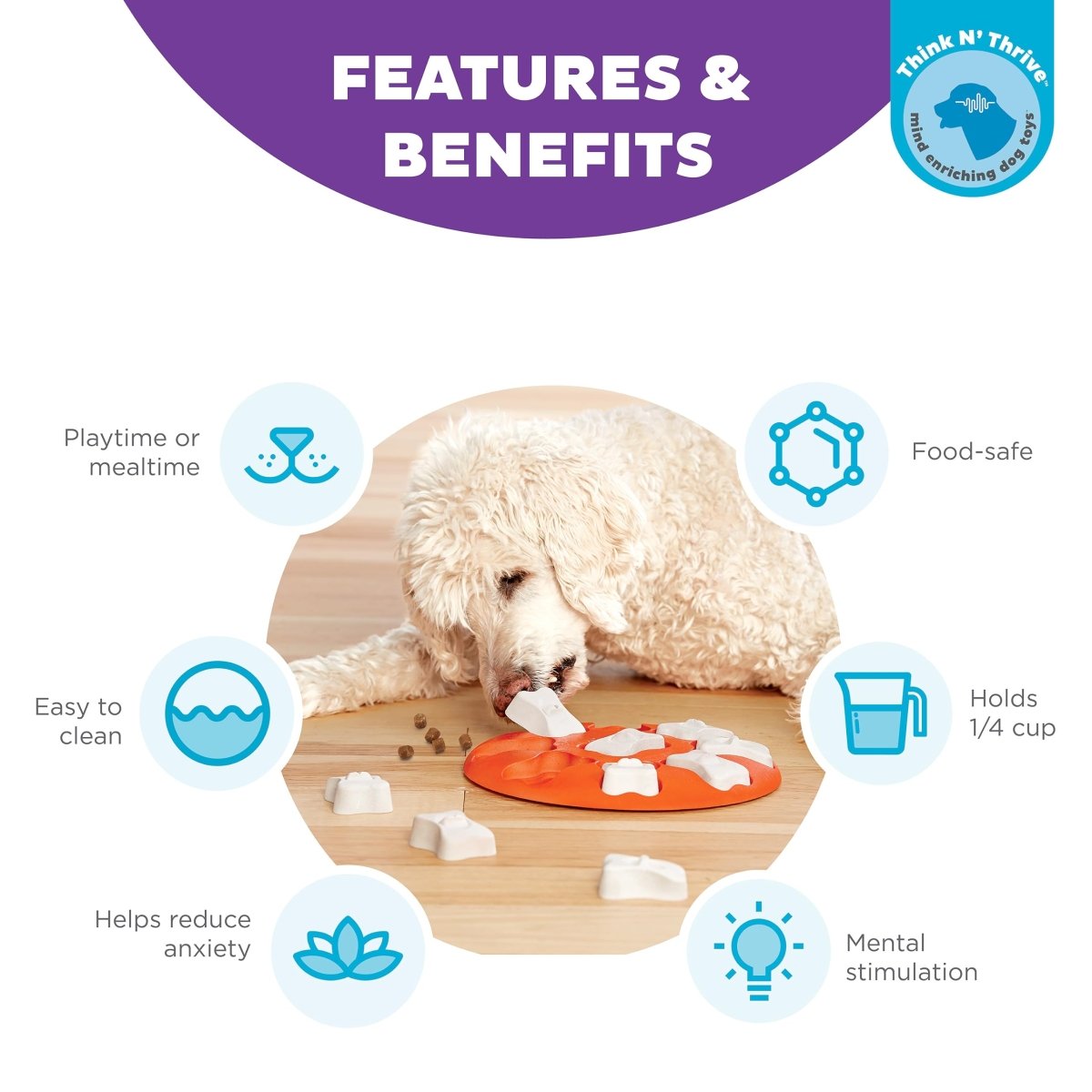 Outward Hound Nina Ottosson Dog Smart Dog Puzzle Interactive Treat Puzzle Dog Enrichment Dog Toy, Level 1 Beginner, Orange