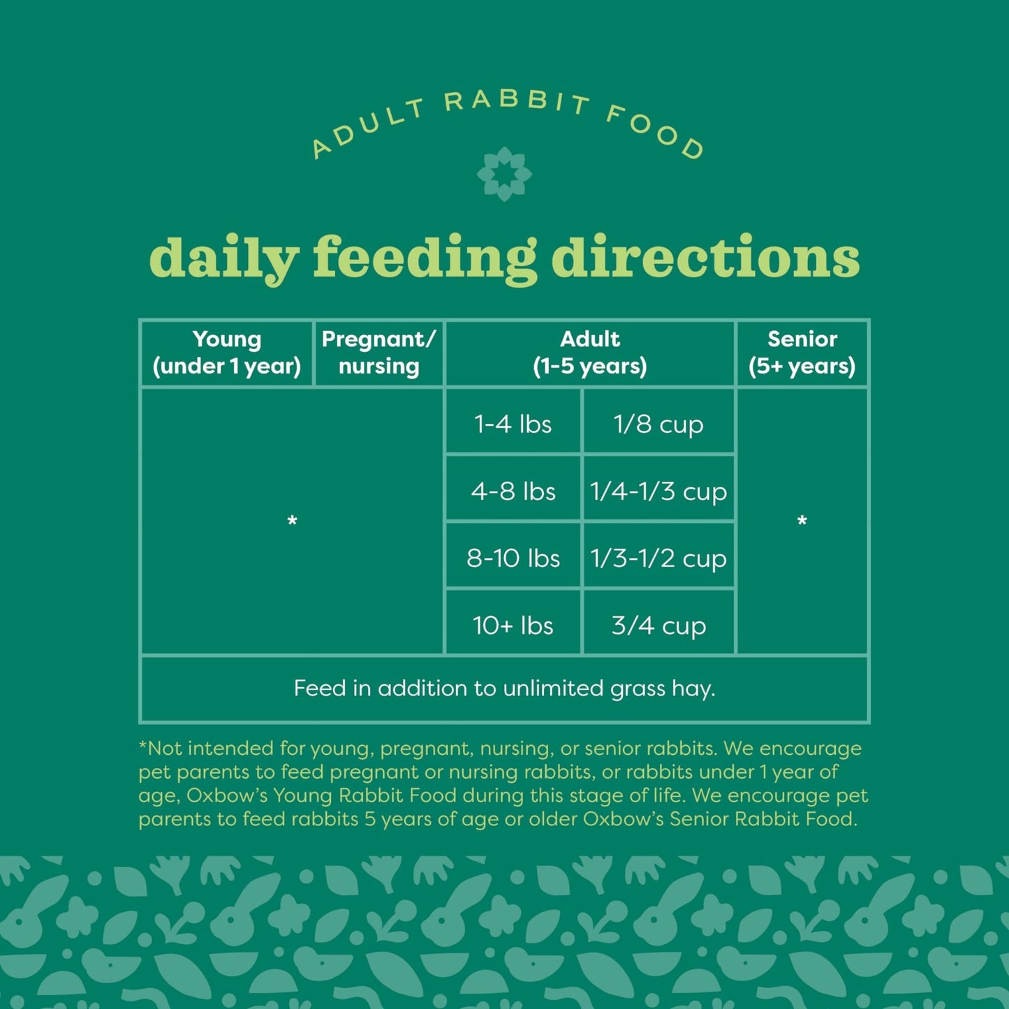 Oxbow Animal Health Garden Select Adult Rabbit Food, Garden - Inspired Recipe for Adult Rabbits, No Soy or Wheat, Non - GMO, Made in The USA, 4 lb Bag