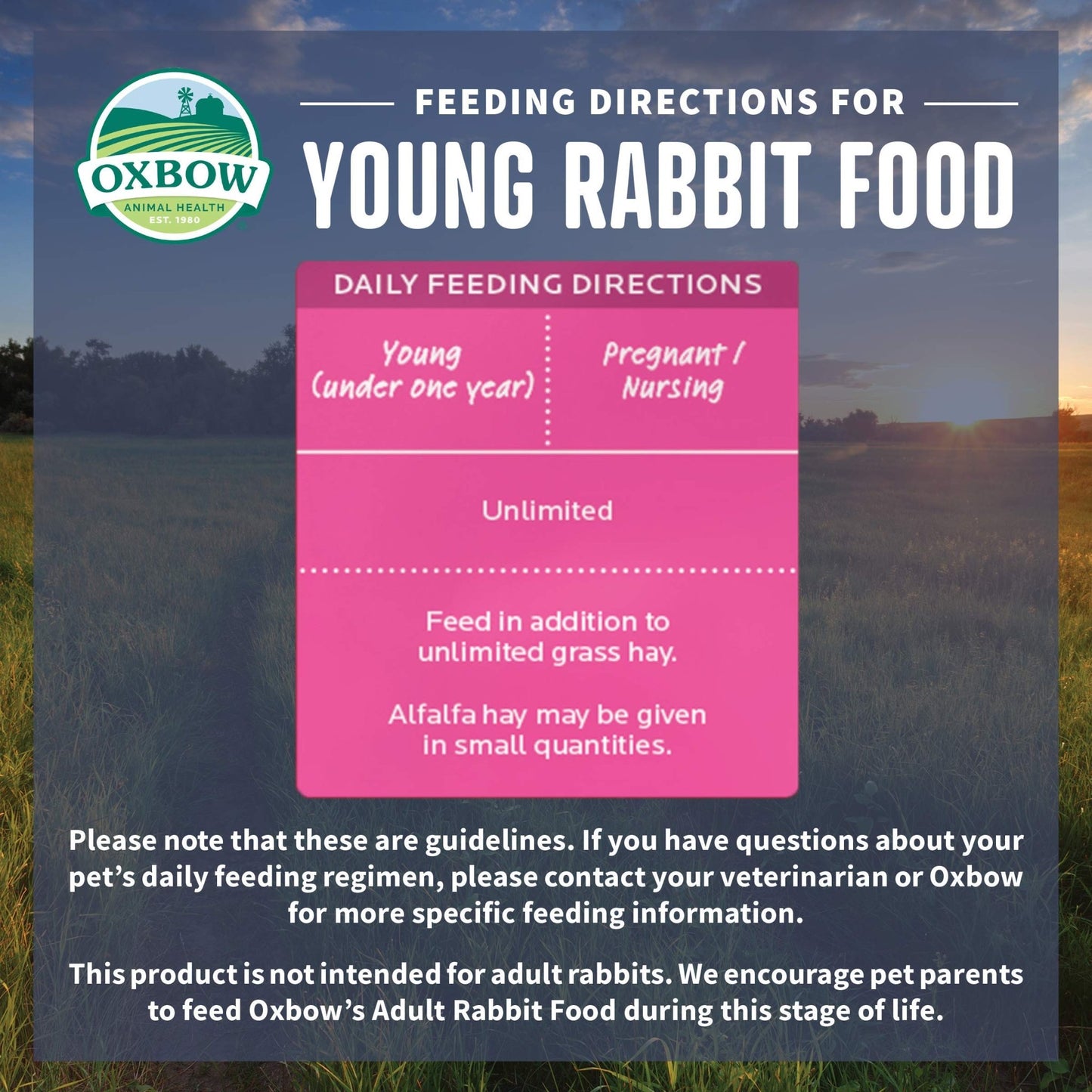 Oxbow Animal Health Garden Select Young Rabbit Food, Garden - Inspired Recipe for Young Rabbits, No Soy or Wheat, Non - GMO, Made in The USA, 4 lb Bag