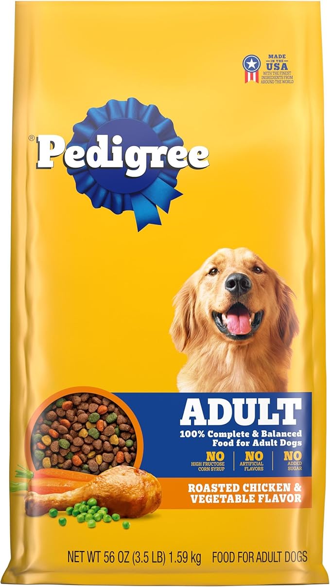 Pedigree roasted chicken & vegetable dry dog food kibble 3.5lbs