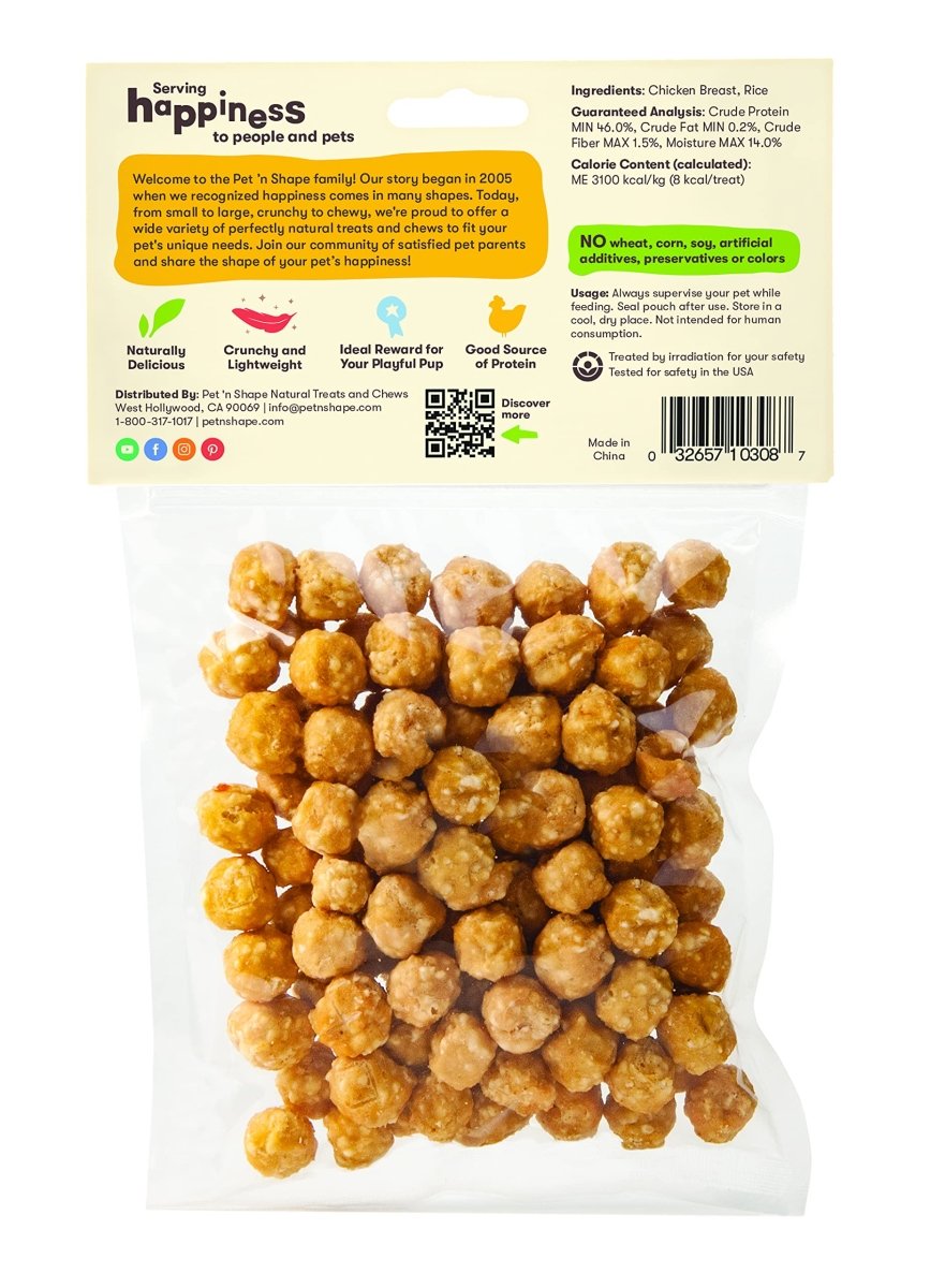 Pet 'n Shape Chik 'n Rice Balls - All Natural Dog Treats, 8 oz