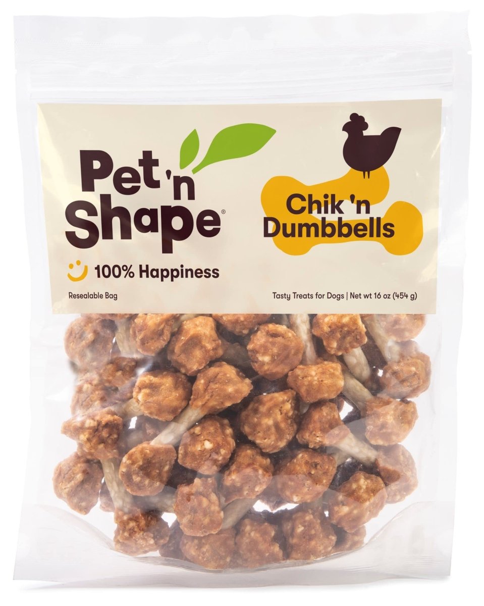 Pet 'n Shape Chik 'n Rice Dumbbells - Natural Dog Treats, Chicken, 1 Pound