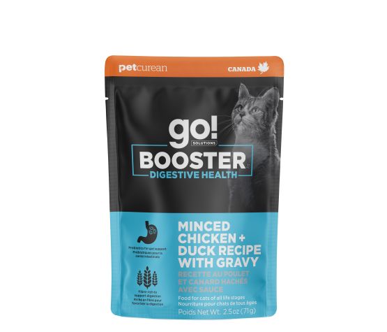 Petcurean go booster digestive health - minced chicken and duck with gravy