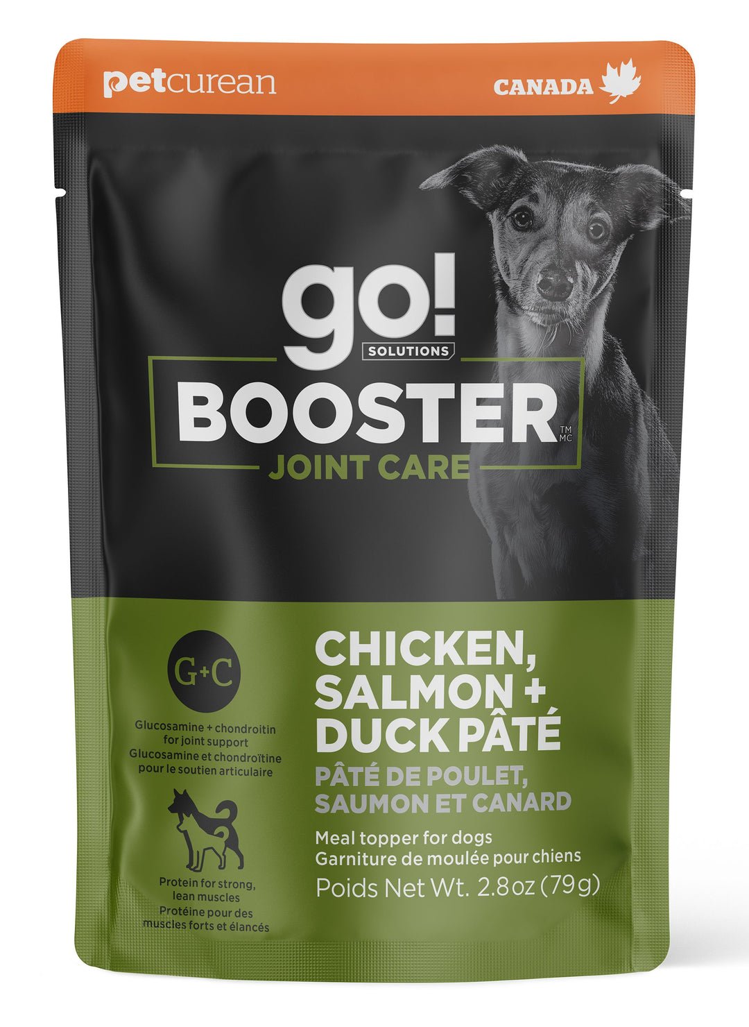 Petcurean go booster joint health - chicken salmon and duck pate