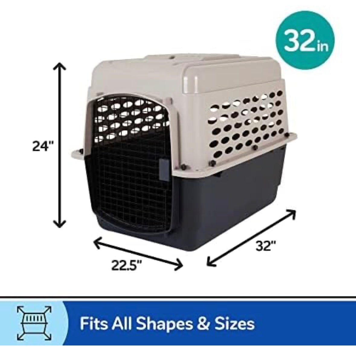 Petmate Vari Dog Kennel Double Diner Kennel Bowl Small - Gray - 32 inches