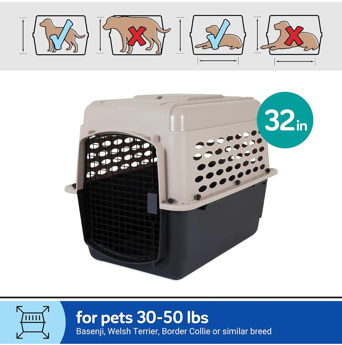 Petmate Vari Dog Kennel Double Diner Kennel Bowl Small - Gray - 32 inches