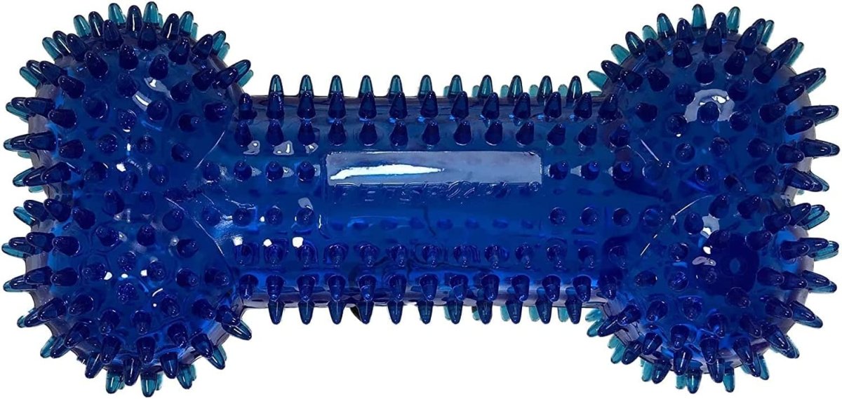 PetSport 6.5" Gorilla Spiky Squeaker Bone Dog Toy - Regular | Vanilla Scented Super Durable TPR Rubber That Floats | Helps Maintain Dental Health for Your Pet, Colors Will Vary