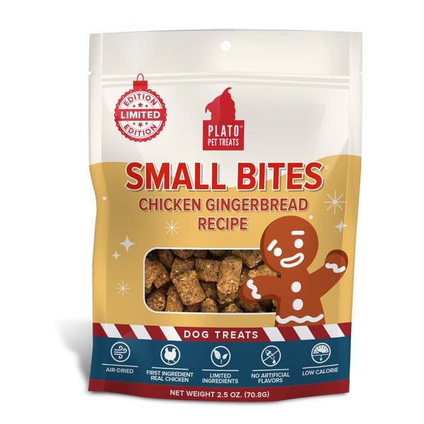 Plato gingerbread bites chicken recipe dog treats 2.5oz