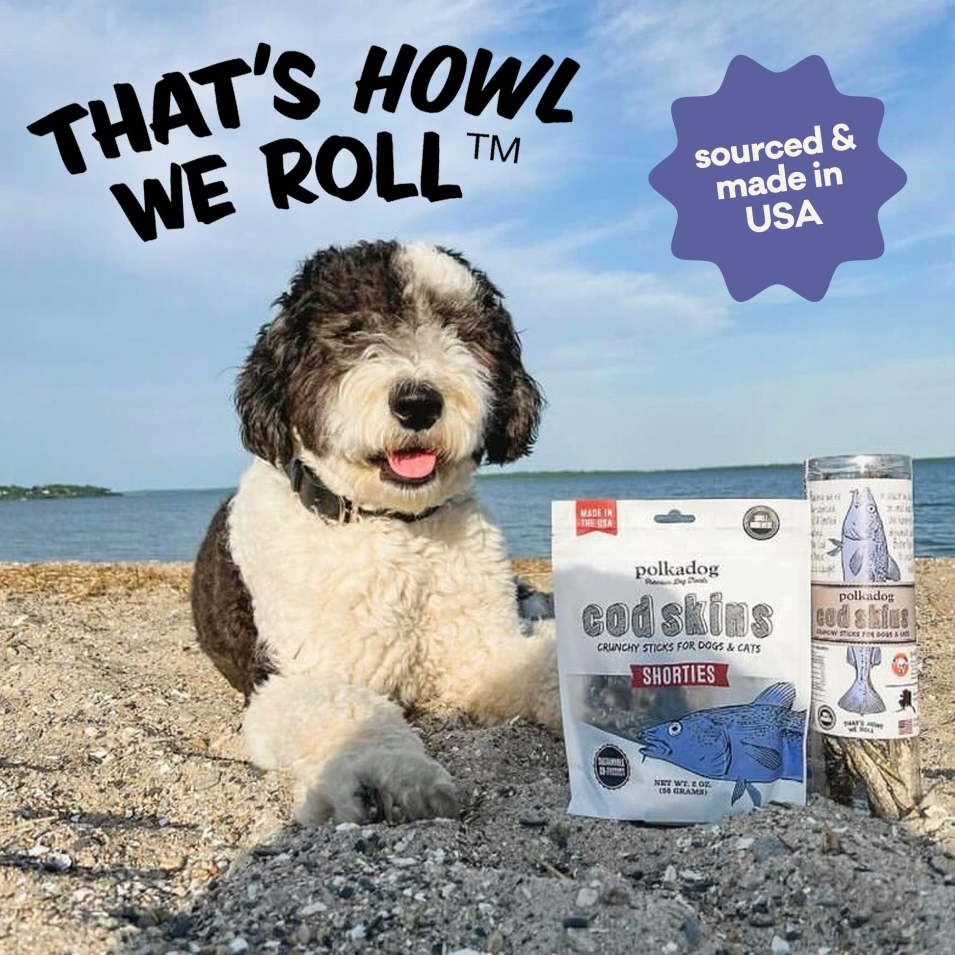 Polkadog Cod Skins Dog Treat - Lean Protein, Made In Usa, Single - Ingredient, Grain & Gluten Free, For All Breeds - Crunchy Fish Skin Treat For Teeth Health, 4.7Oz Regular