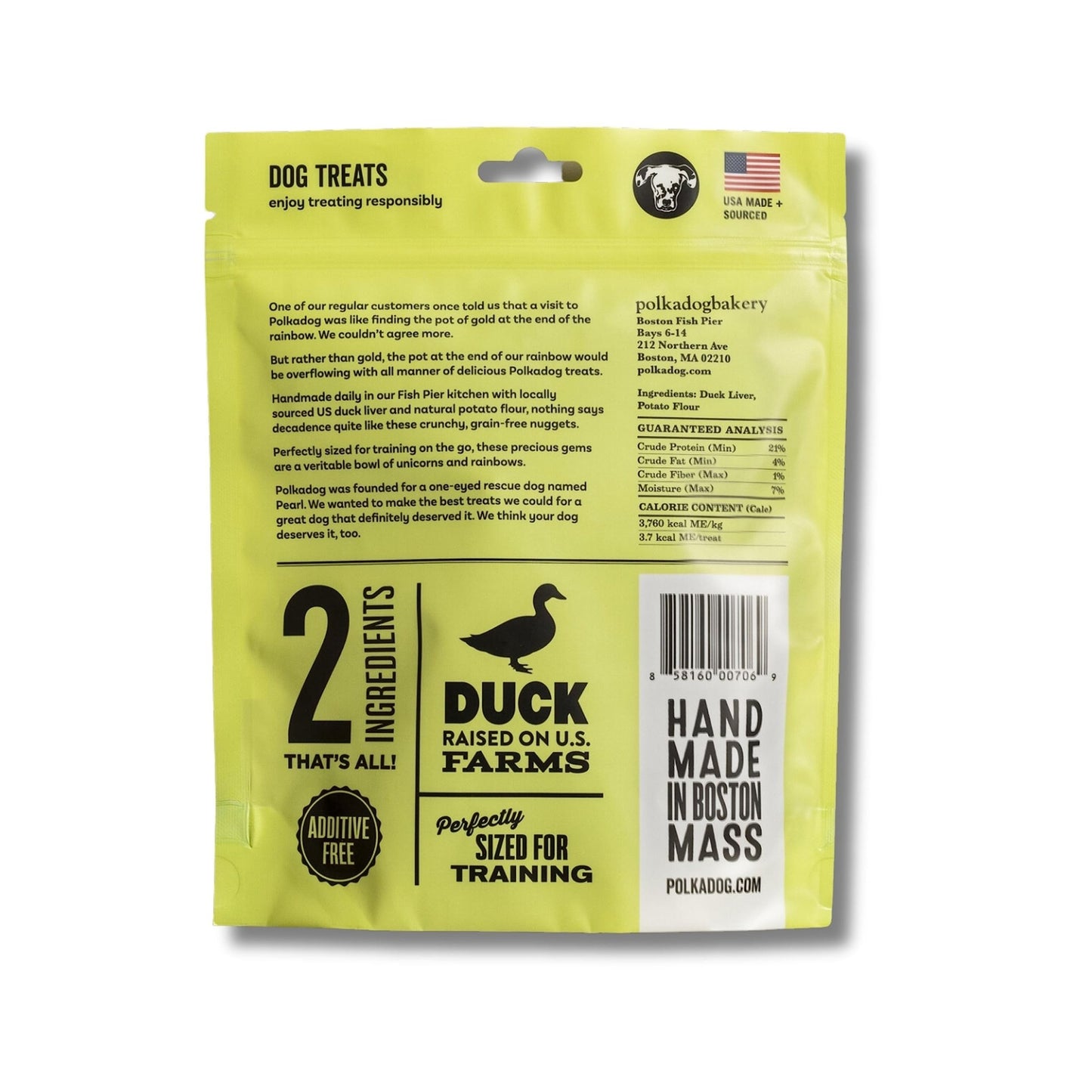 Polkadog Lucky Duck Dog Training Treats All - Natural Bits, Pet Treats For Kittens, Puppies – Bite - Sized, Crunchy Snack For Dogs, Cats – Grain Free – 7Oz