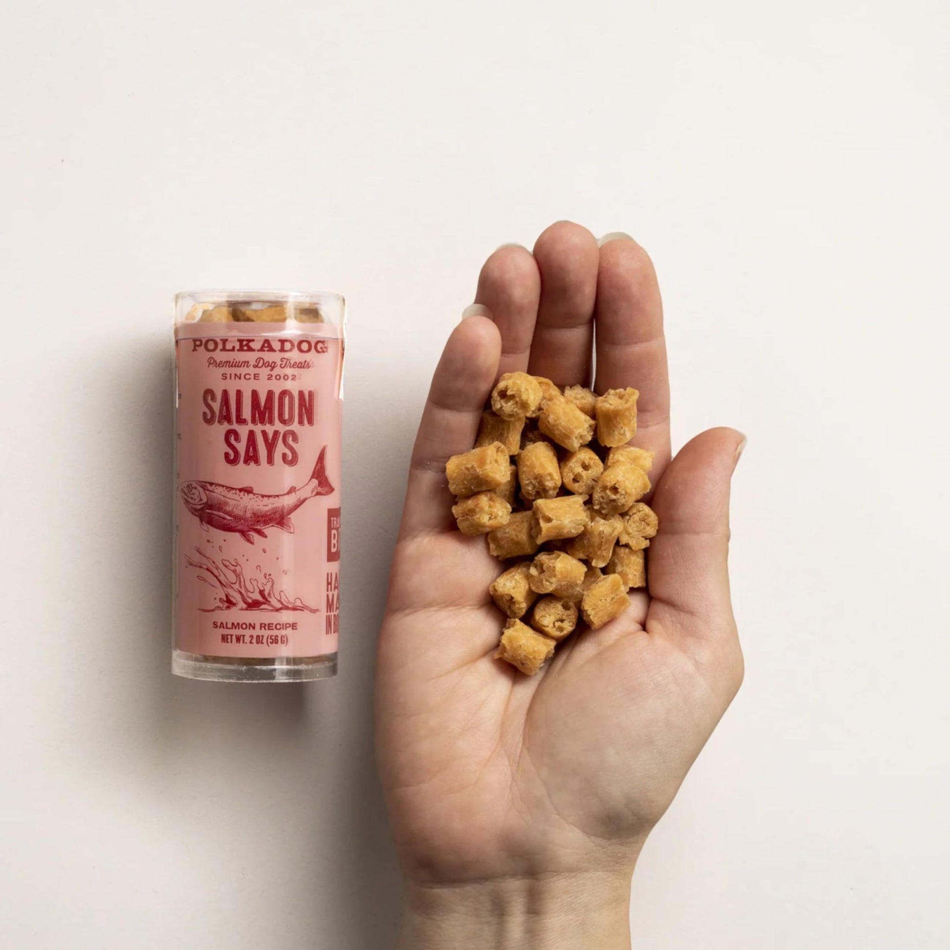 Polkadog Salmon Says Training Bits 2Oz - Omega - 3 Rich, Low Fat Healthy Dog Treat - Digestible, Vitamin & Mineral Packed Dog Snacks - Crunchy 3 - Ingredient Treat, Ideal For Dogs With Allergies