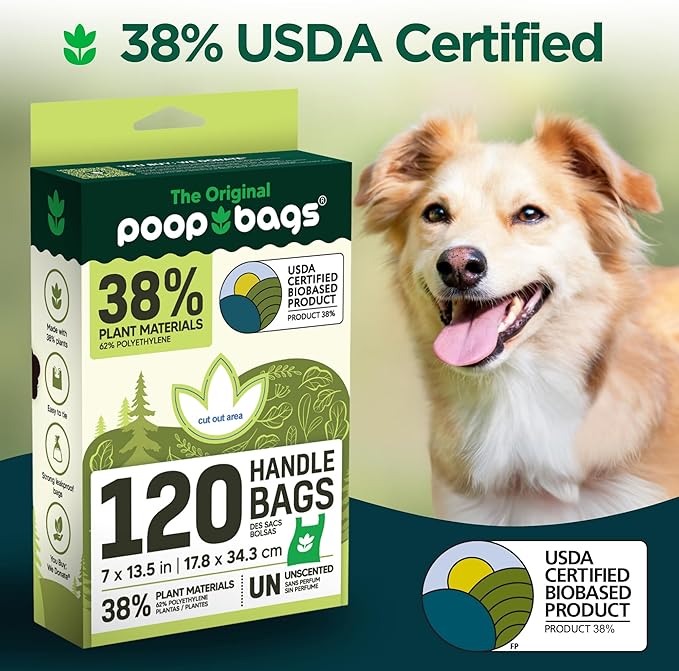 Poop bags 120 handle bags unscented 7 x 13.5 in