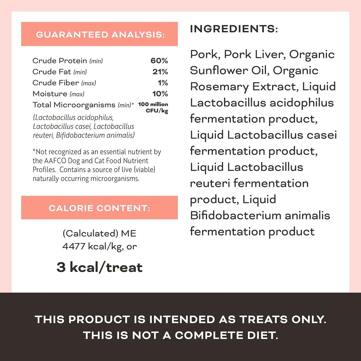 Primal Freeze Dried Pork Liver Cat Treats with Probiotics - Liver - Laugh - Love Crunchy Treats for Cats - 1.5 oz
