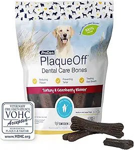 Proden plaqueoff system dental care bones turkey & cranberry 17oz medium/large dogs 13pcs