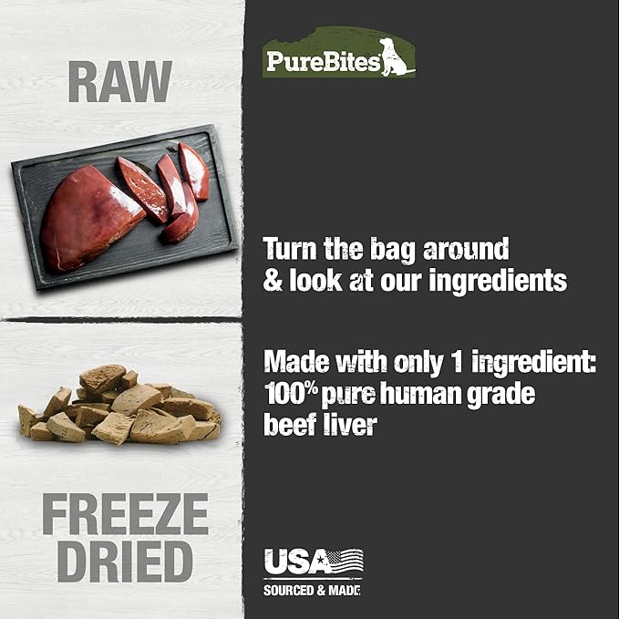 Pure bites freeze dried beef liver treats 2oz