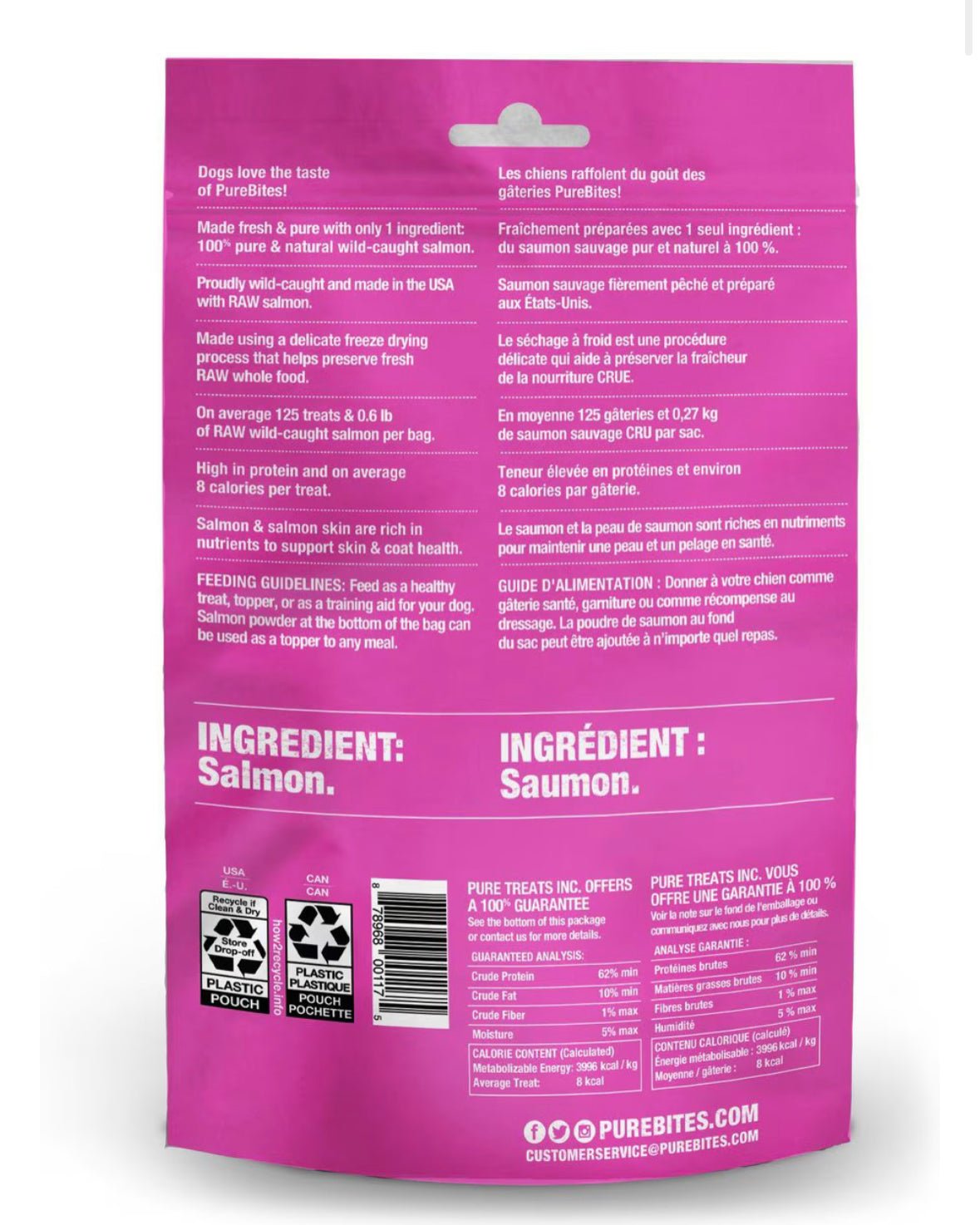 PureBites Salmon Freeze - Dried Raw Dog Treats, 2.47 - oz bag