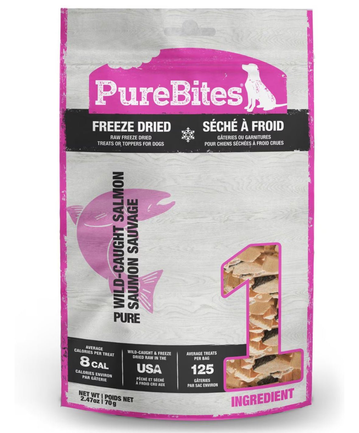 PureBites Salmon Freeze - Dried Raw Dog Treats, 2.47 - oz bag