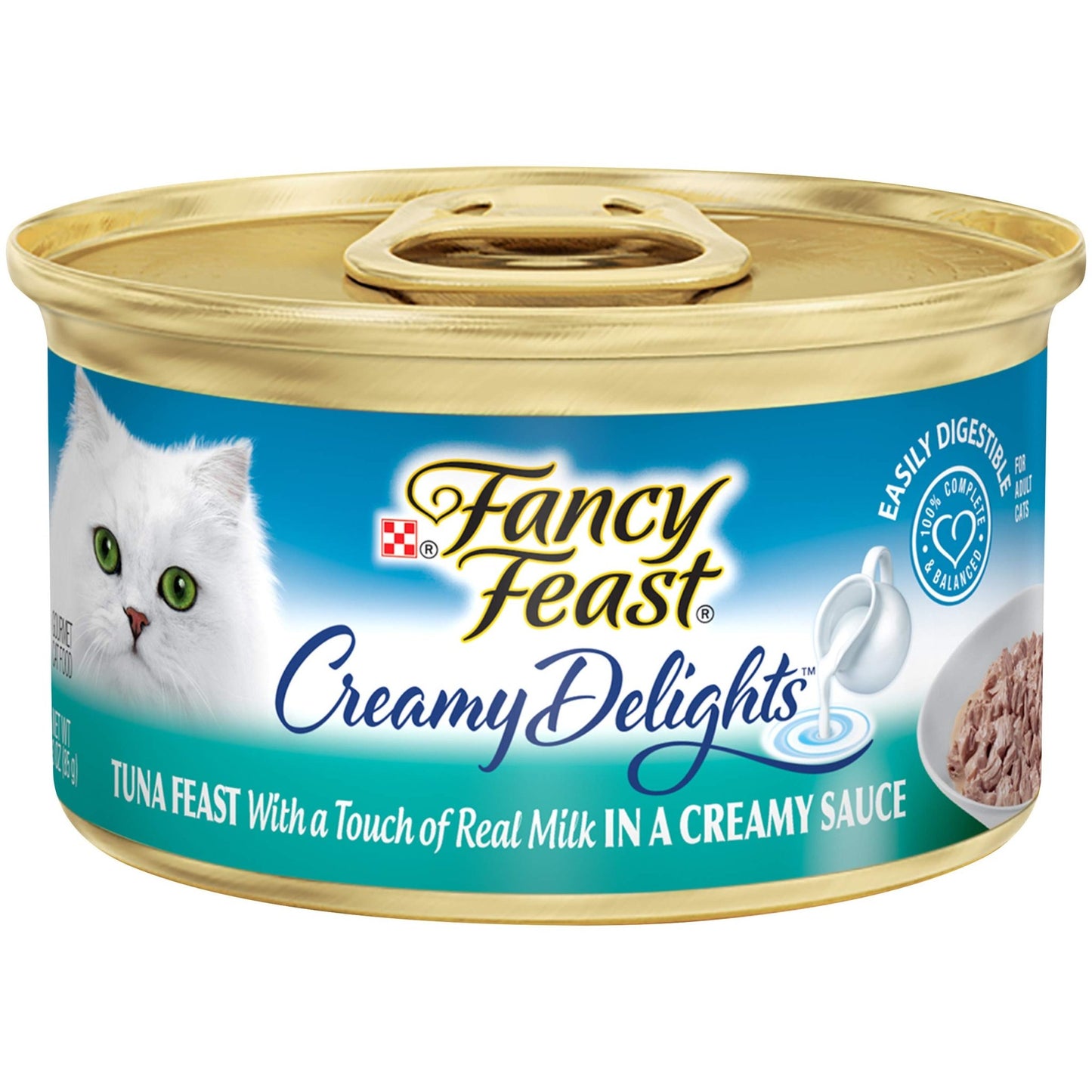 Purina Fancy Feast Wet Cat Food, Creamy Delights Tuna Feast In A Creamy Sauce - 3 Oz. Cans
