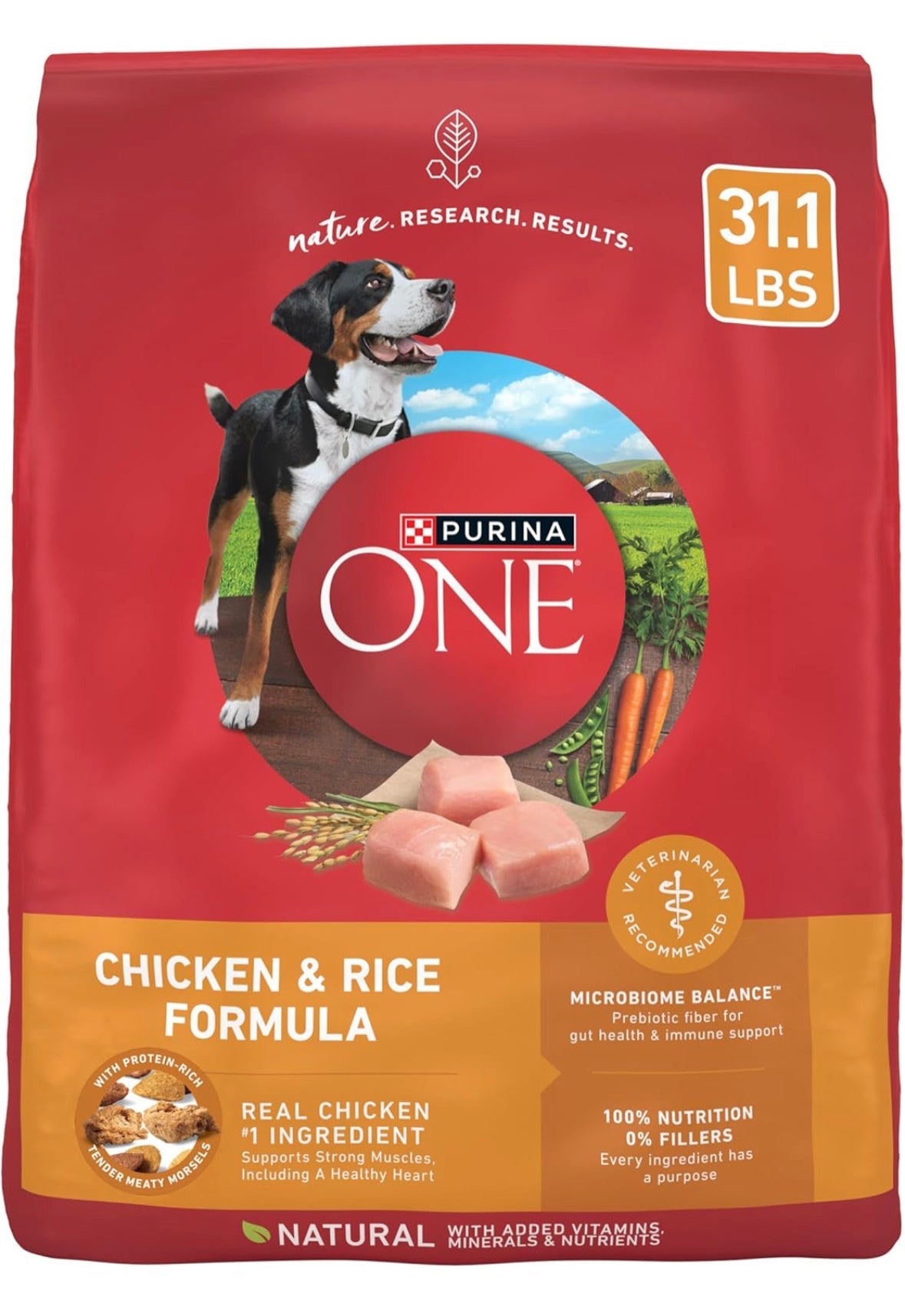 Purina one chicken & rice formula dry dog food 31.1lb