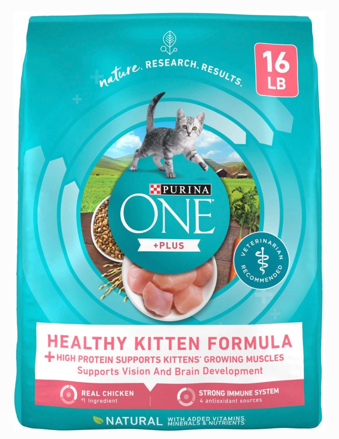 Purina one healthy kitten formula 16lb dry cat food