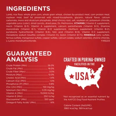 Purina One Lamb and Rice Formula 31.1 lb dry dog food