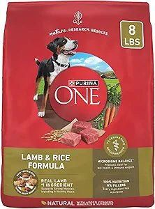 Purina one lamb & rice formula 8lbs dry dog food