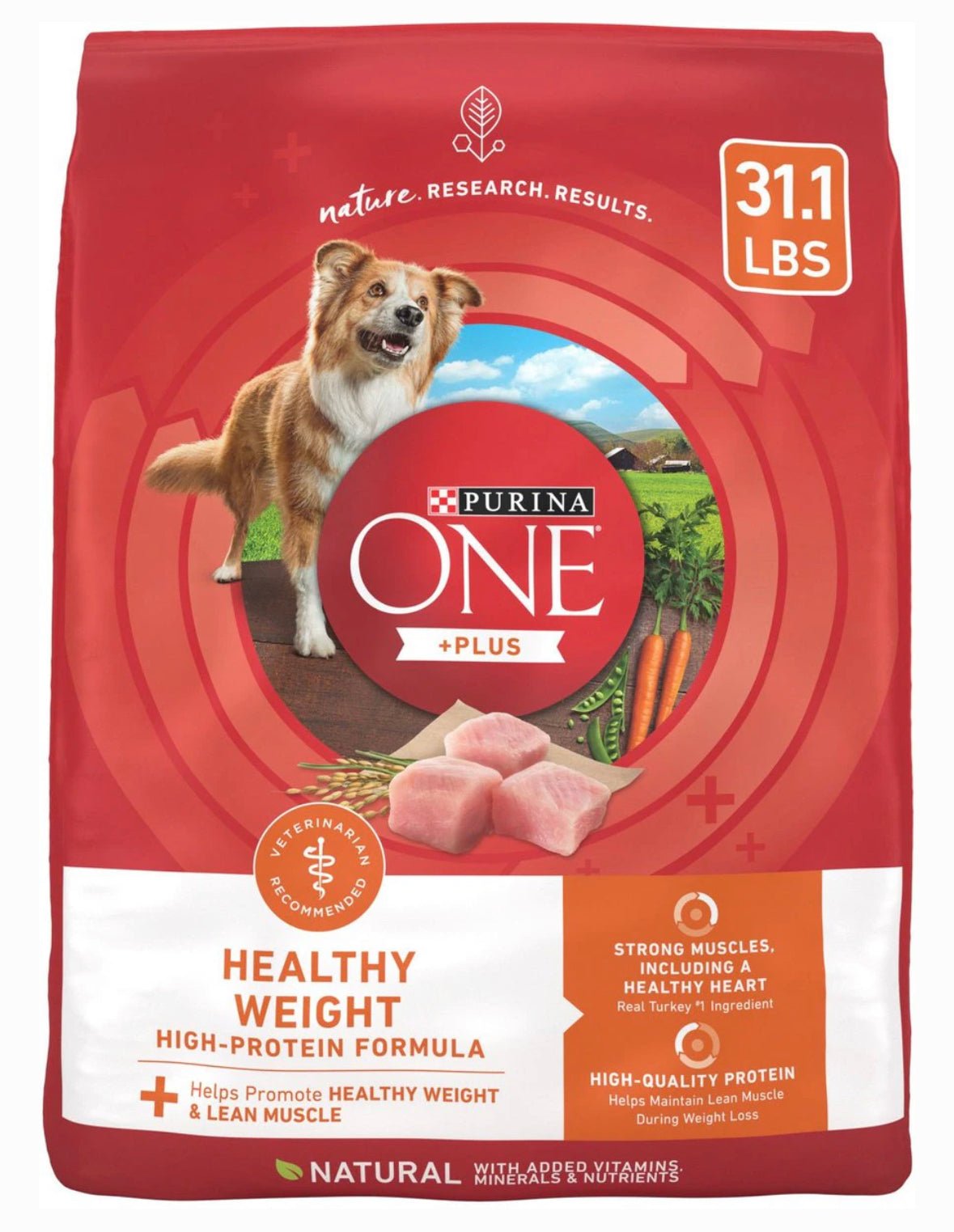 Purina ONE +Plus Adult High - Protein Healthy Weight Formula Turkey Formula Dry Dog Food, 31.1 - lb bag