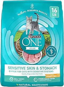 Purina one plus sensitive skin and stomach dry cat food 16lb