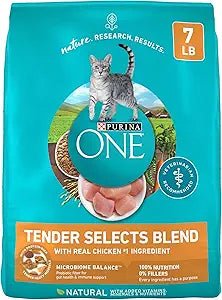 Purina ONE Tender Selects Blend with Real Chicken Digestive Formula Dry Cat Food, 7 - lb bag