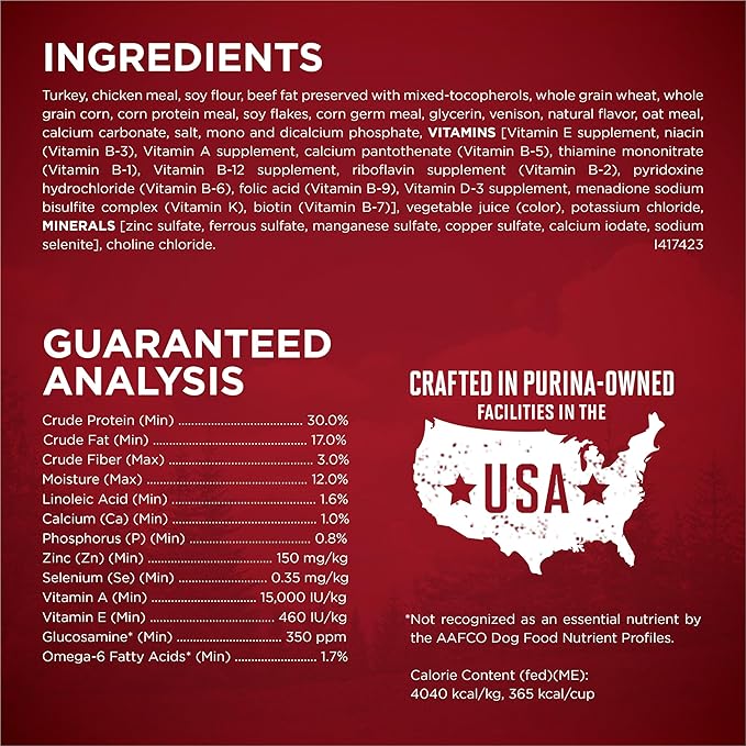 Purina ONE True Instinct With A Blend Of Real Turkey and Venison Dry Dog Food, 15 lbs.