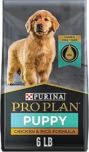 Purina pro plan puppy chicken & rice formula dry dog food kibble 6lbs