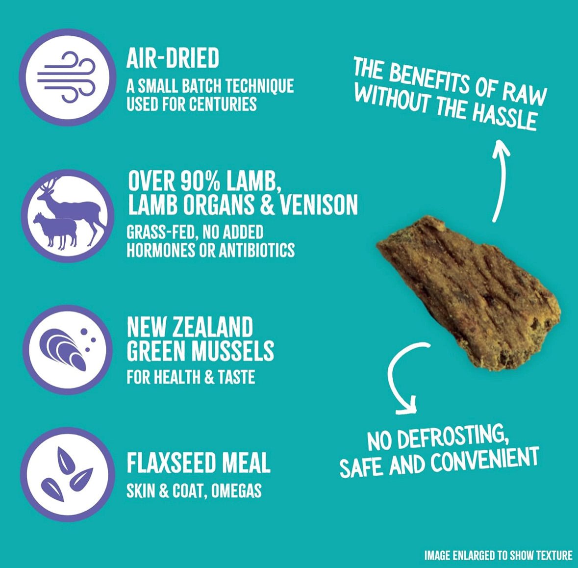 RawTernative Air Dried Dog Food, High Protein, Over 90% Real Lamb, Organs, & Venison + New Zealand Green Lipped Mussels, Complete Meal or Topper, Grain Free, Gluten Free, Non GMO, (3 lb Bag)