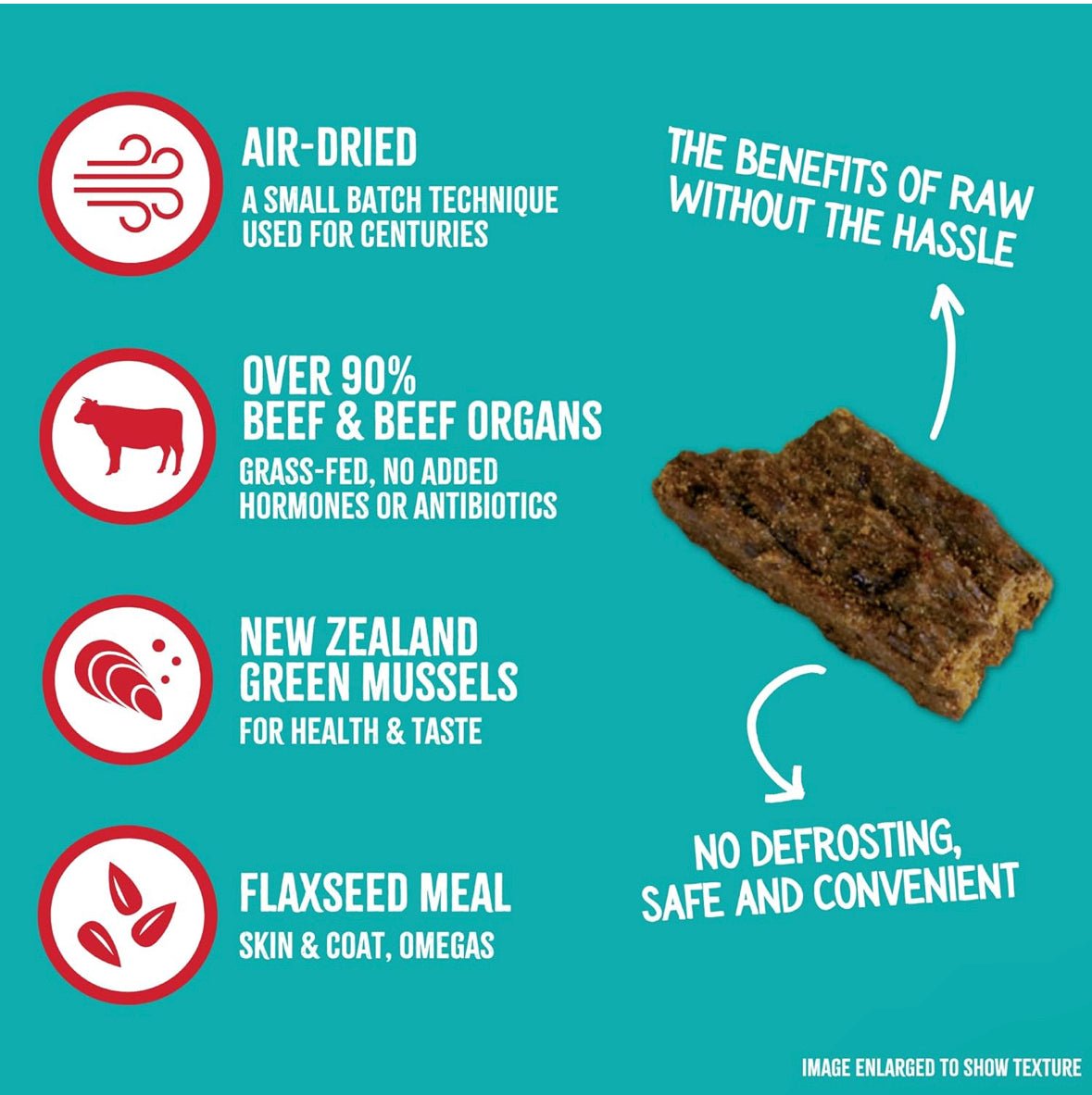 RawTernative Air Dried Dog Food, High Protein, Over 90% Real Salmon & Beef + New Zealand Green Lipped Mussels, Complete Meal or Topper, Grain Free, Gluten Free, Non GMO, (5 oz Bag)