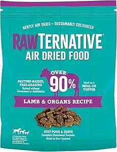 Rawternative air dried dog food lamb & organs recipe meal topper 1b bag