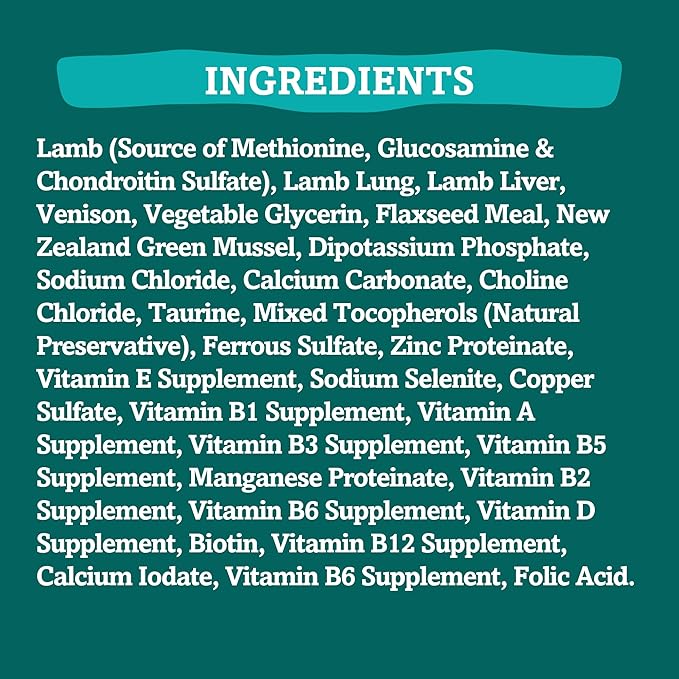 Rawternative air dried dog food lamb, organs, & venison recipe meal topper 1lb bag