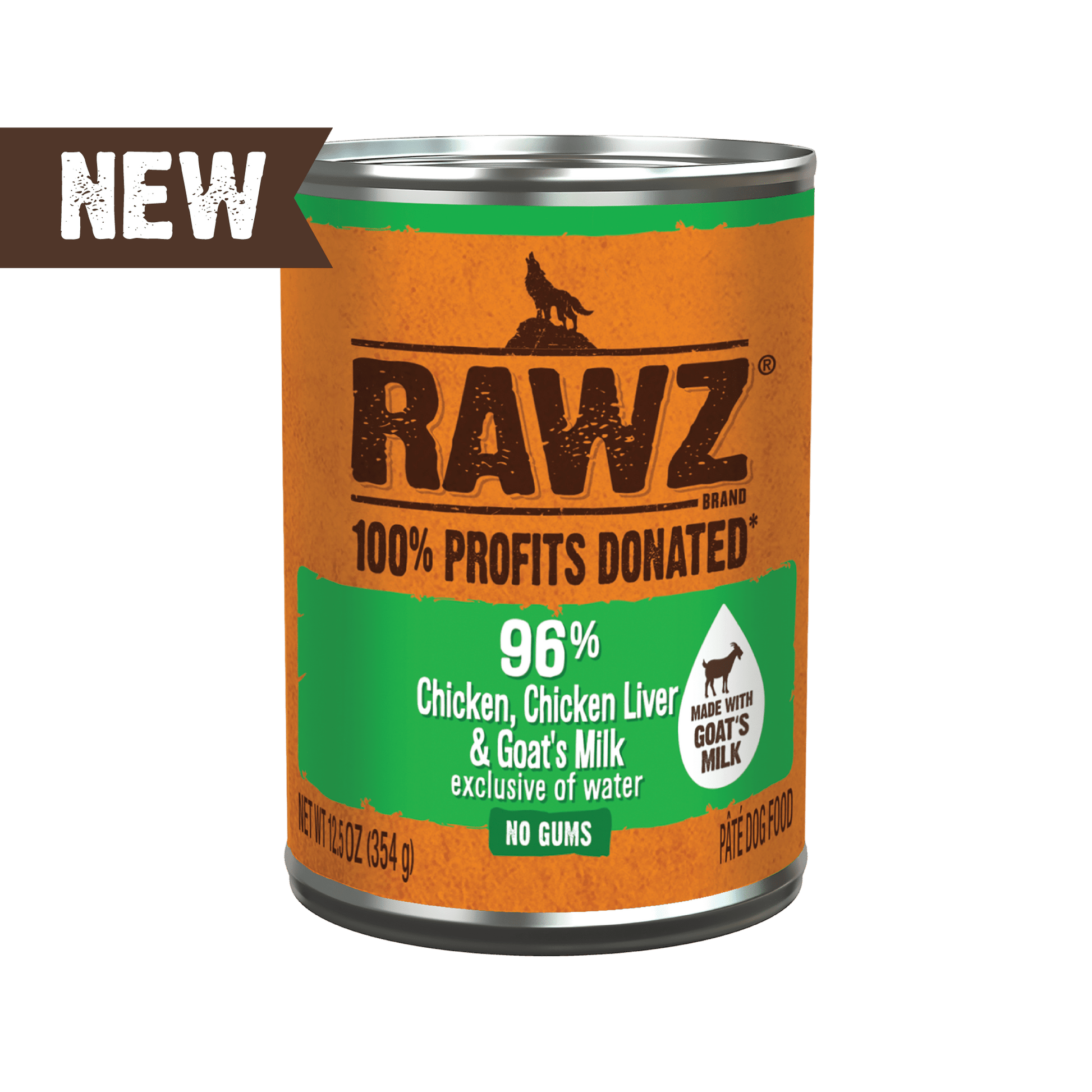 Rawz 96% chicken, chicken liver and goats milk 12.5 oz