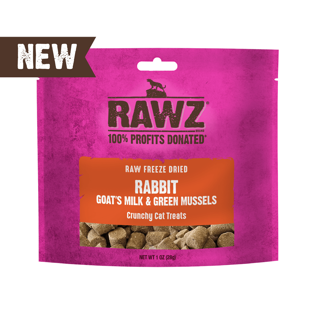 Rawz Raw Freeze Dried Rabbit with Goats Milk and Green Mussels Cat Treats