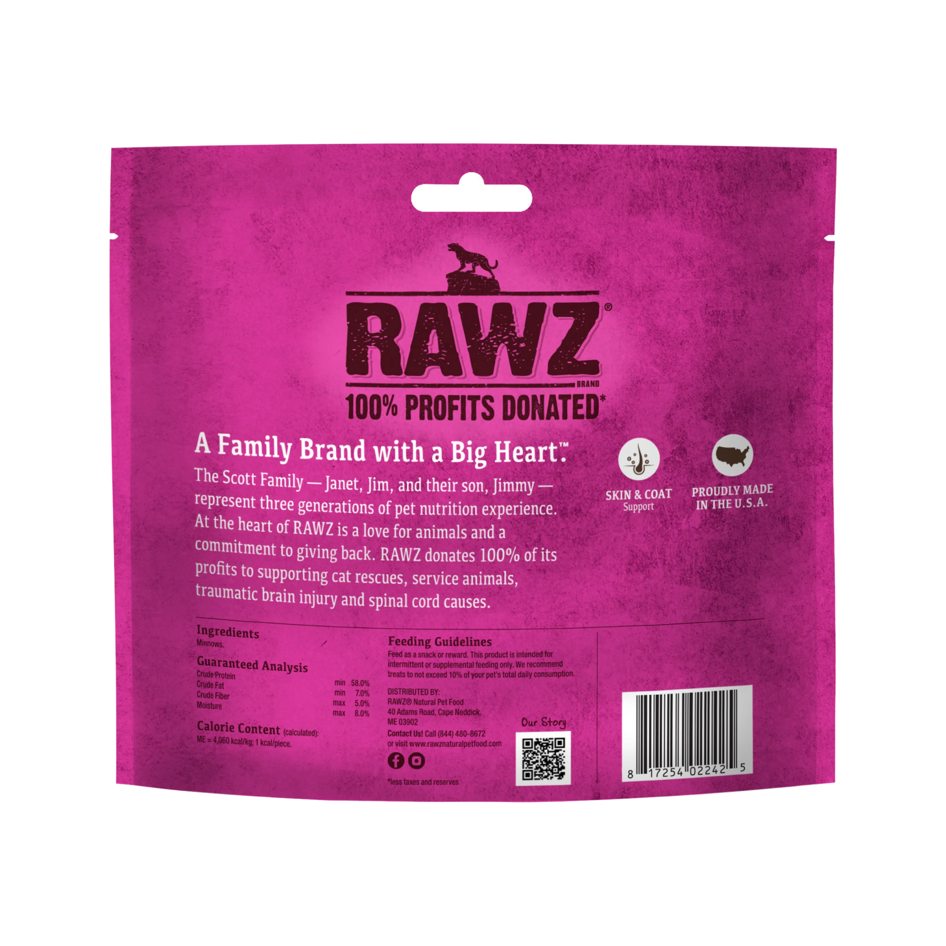 Rawz Raw Freeze Dried Venison Cat Treats - Minnows Cat Treats