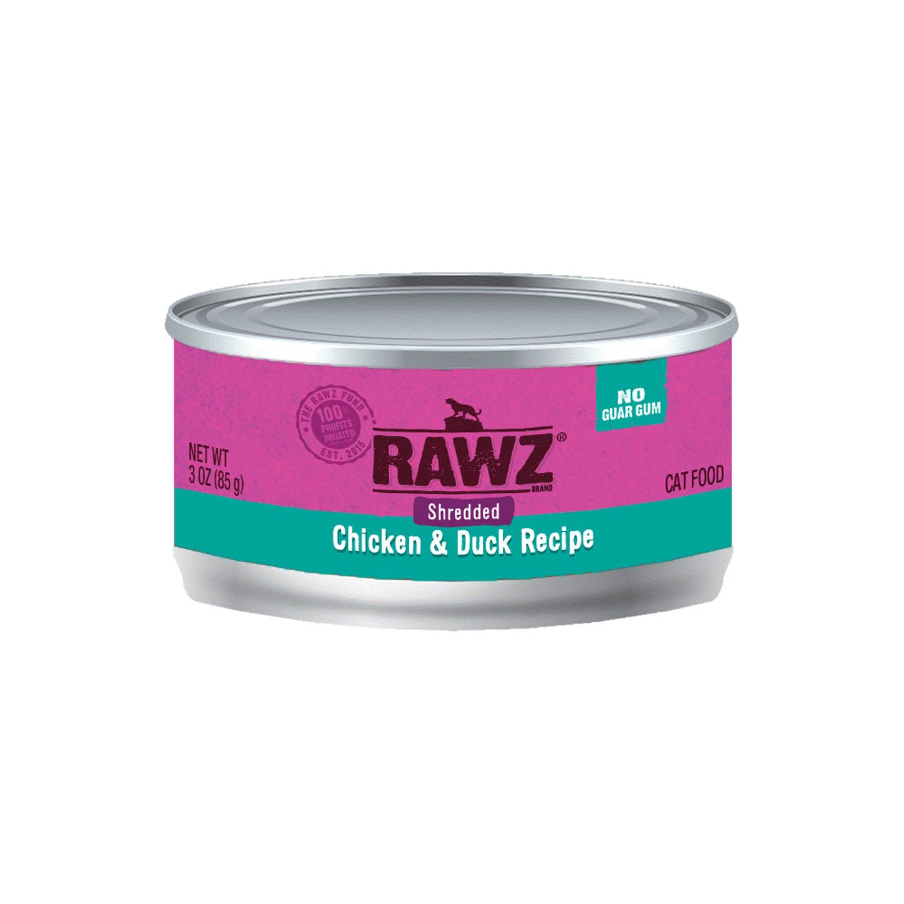 Rawz shredded chicken and duck canned cat food