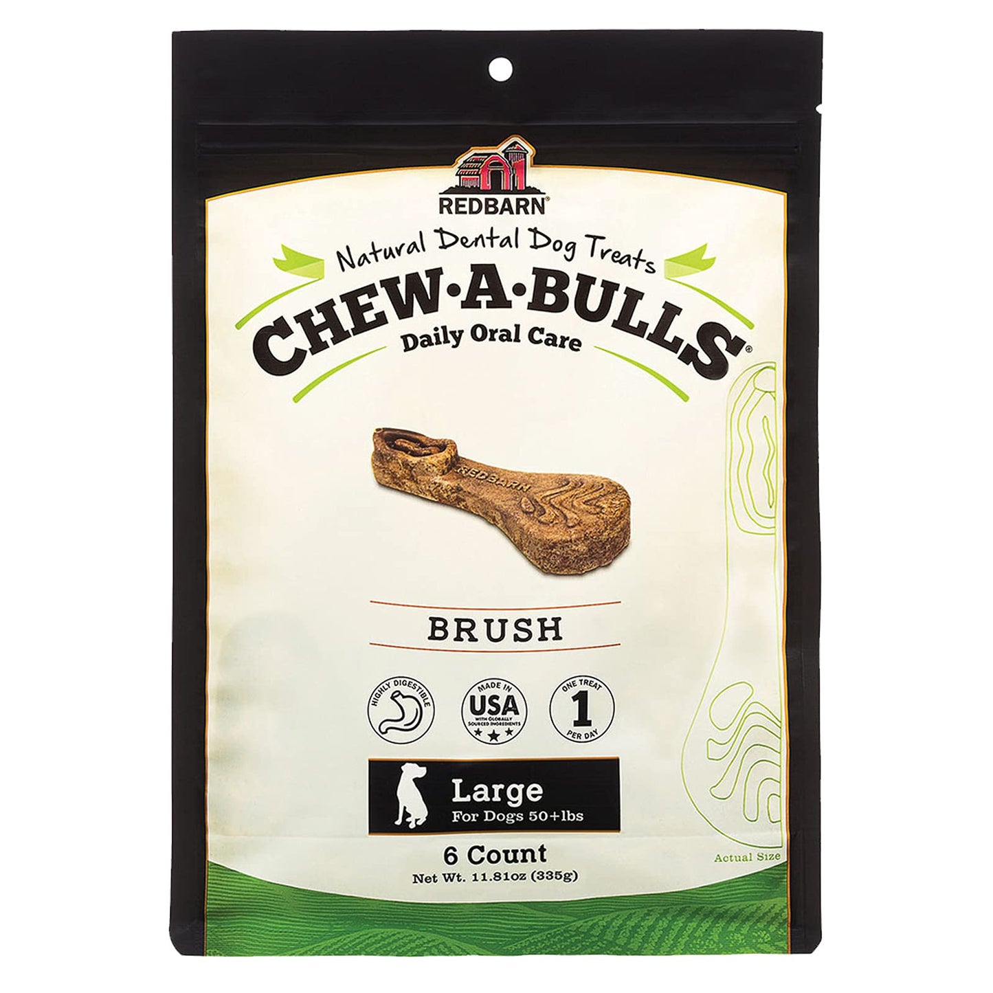 Redbarn Chew - A - Bulls (Size: Large, Shape: Brush, 6 - Count (Pack of 1))