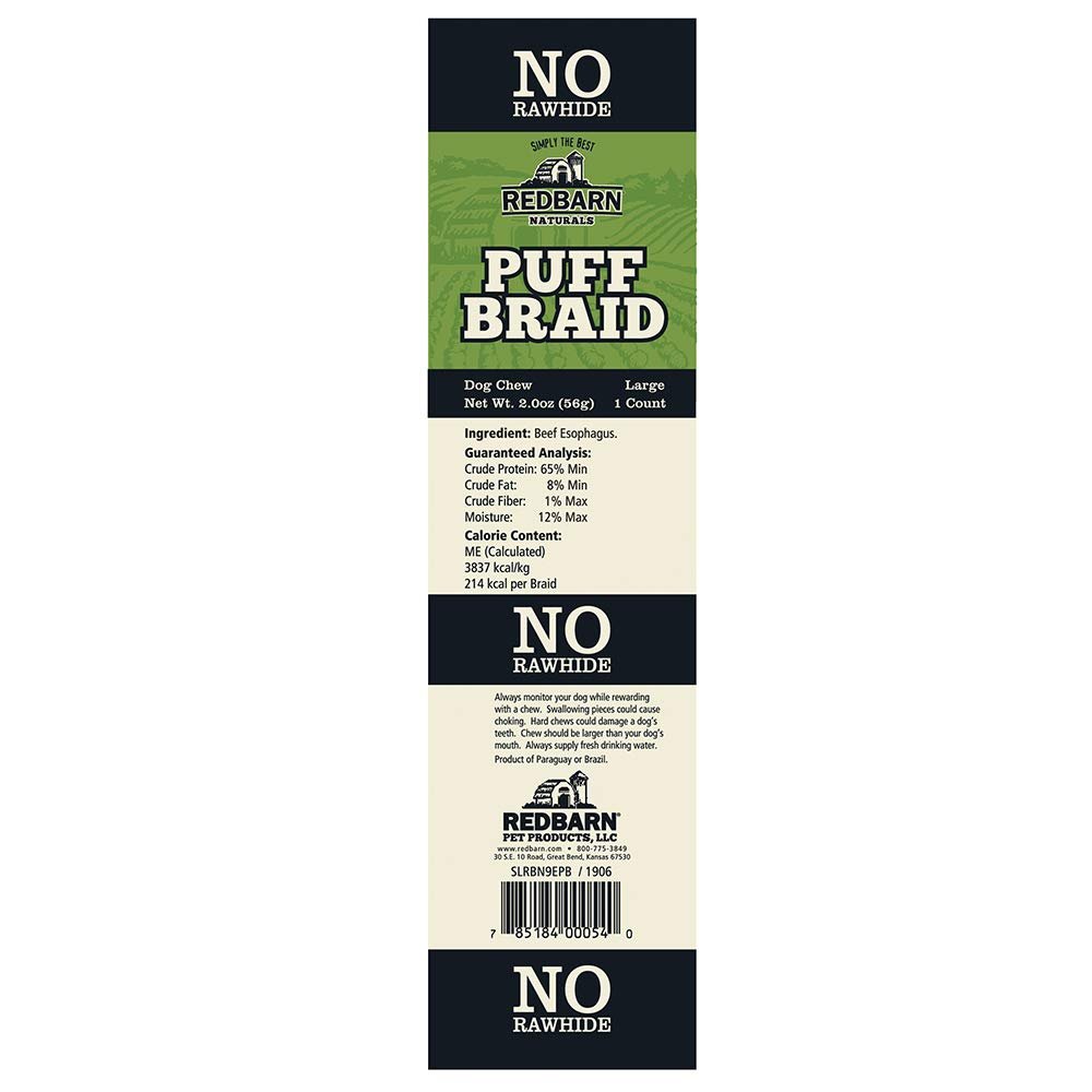 Redbarn Puff Braid Large Dog Treat (Pack of 1)