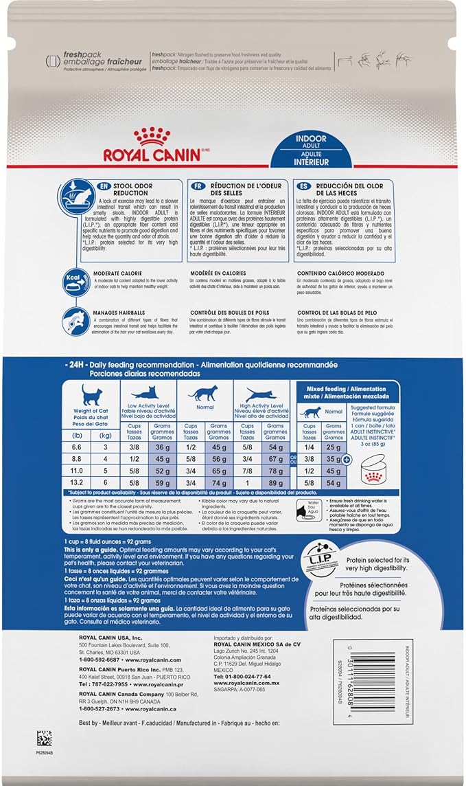 Royal Canin Feline Health Nutrition Adult Indoor Dry Cat Food, 3 - lb bag