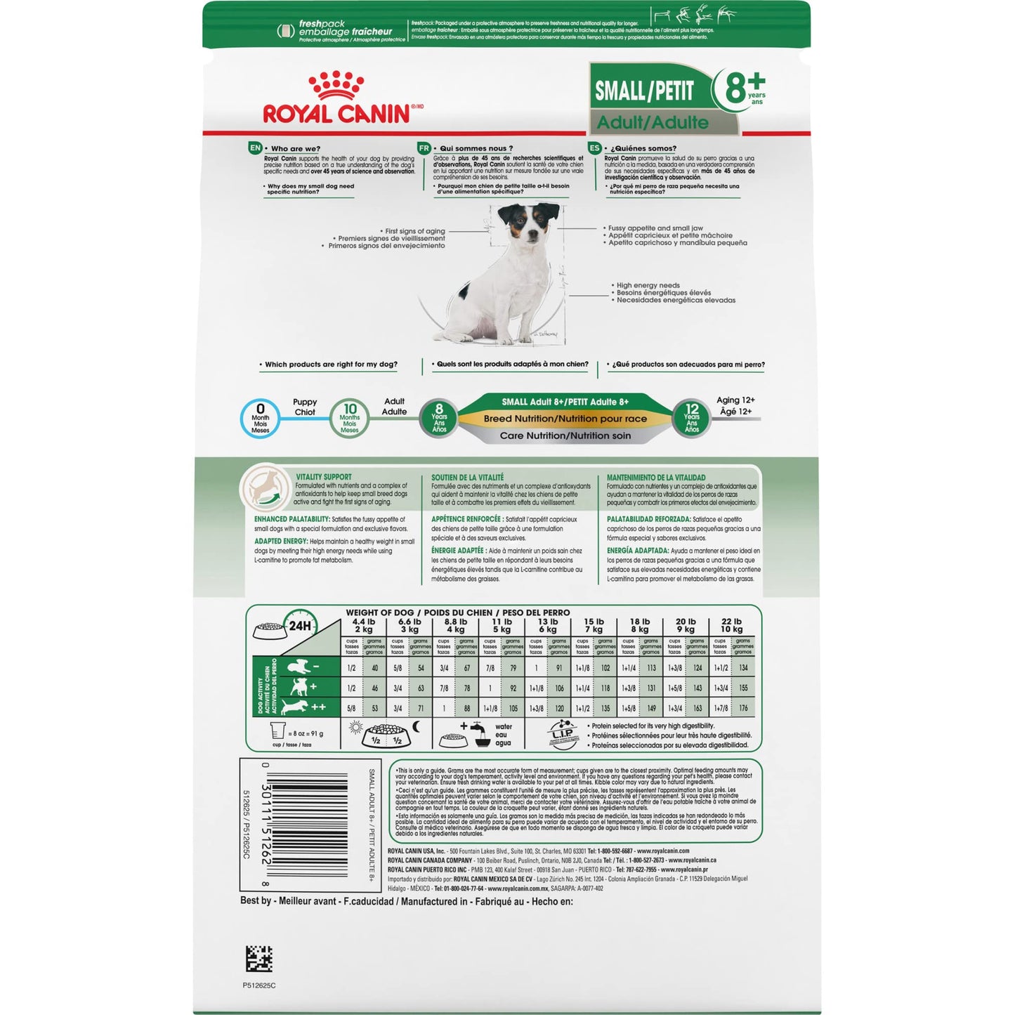 Royal Canin Small Adult 8+ Dry Dog Food, 2.5 lb Bag - Nutrition for Senior Small Breed Dogs