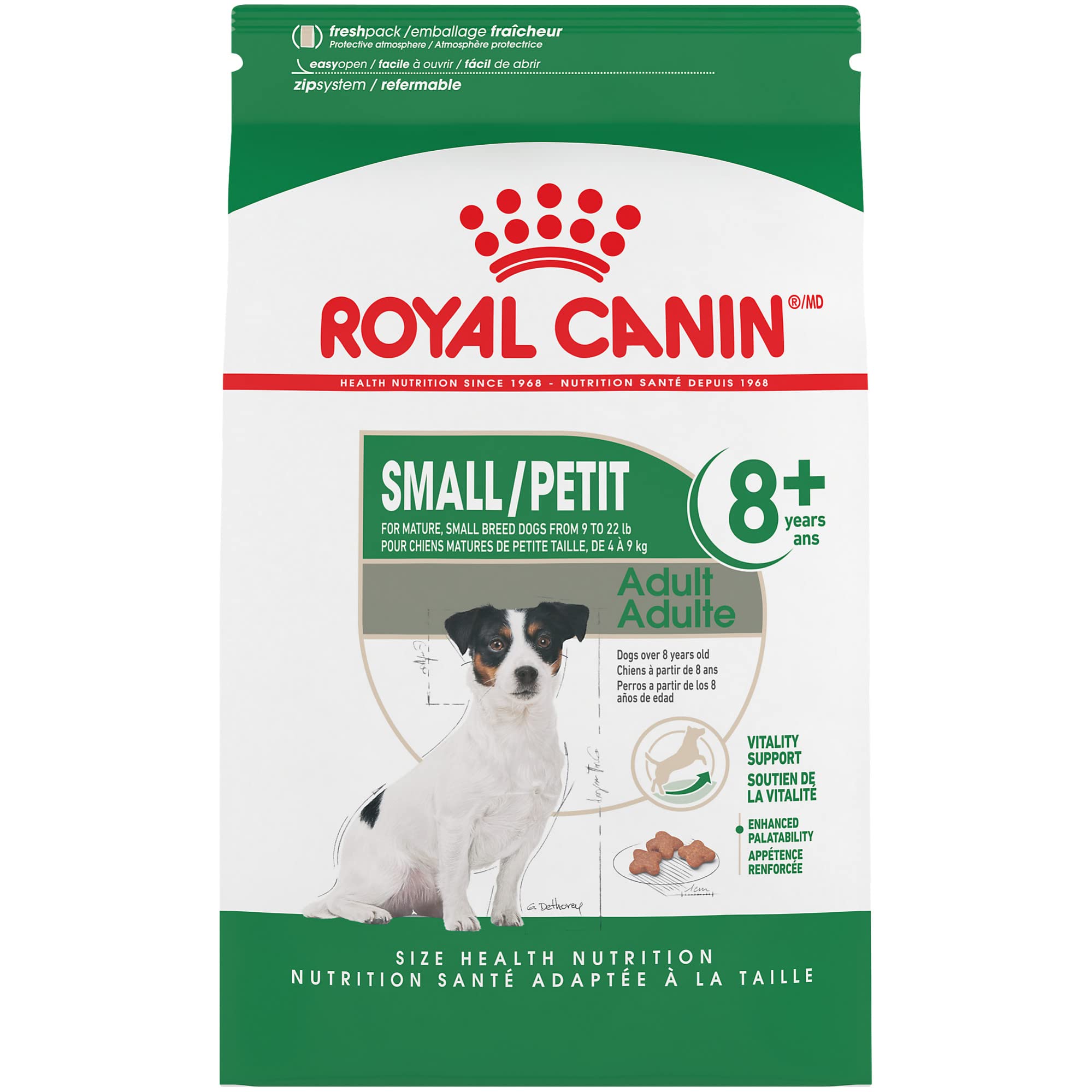 Royal Canin Small Adult 8+ Dry Dog Food, 2.5 lb Bag - Nutrition for Senior Small Breed Dogs