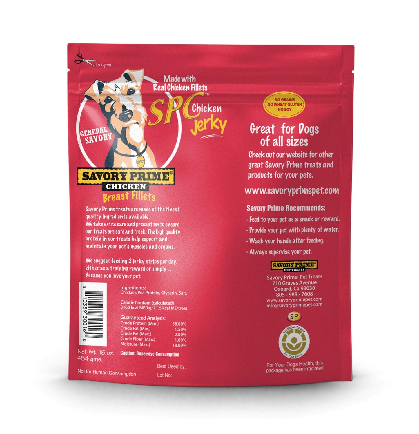 Savory Prime Chicken Jerky Treat, 16 - Ounce, All Breed Sizes, Model: 30016